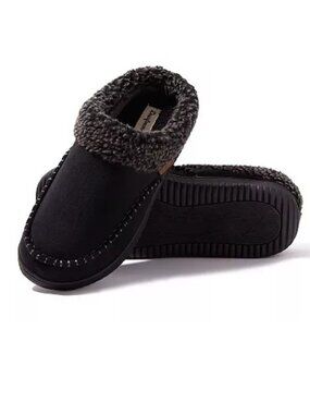 New Dearfoams Microsuede Clog Slippers Black